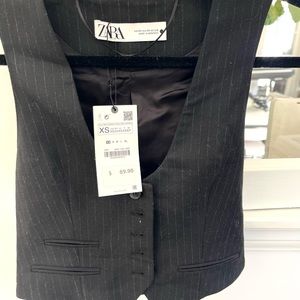 Zara Pinstripe Vest, Size XS